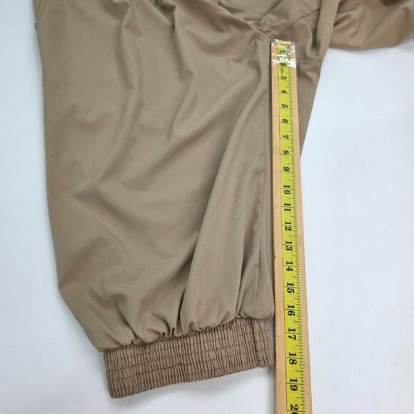 Womens Beige Strapless Button-Front Jumpsuit With Pockets & Elastic Hem Size 2X - Picture 15 of 16